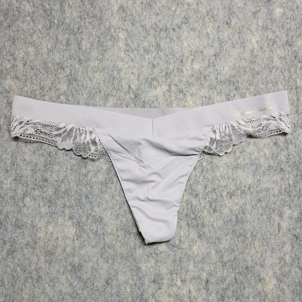 Victoria's Secret Lace Thong String Womens XL Purple B9